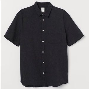Men’s Black Linen Shirt